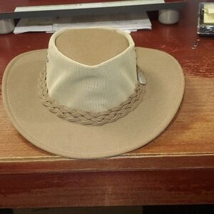 Men's Tan Mesh Outback Hat with Braided Band